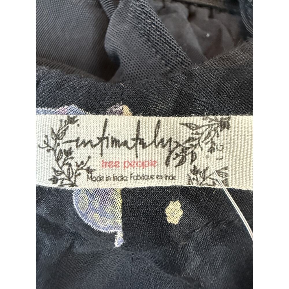 Free People Intimately L Floral Print Surplice Racerback Bodysuit Black Boho Y2K - Picture 5 of 6